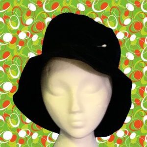 Vintage Black Velour Fedora
